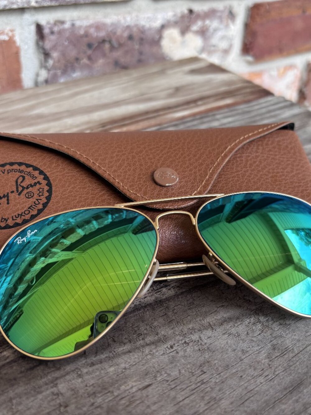 Ray-Ban Aviator Sunglasses RB3025 58-14mm Gold Frame & Green Flash Lenses 112/19